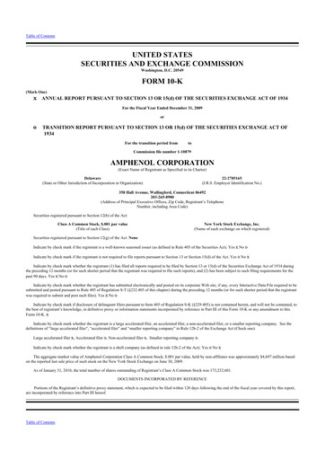 Thumbnail Amphenol 10-K Annual Report 