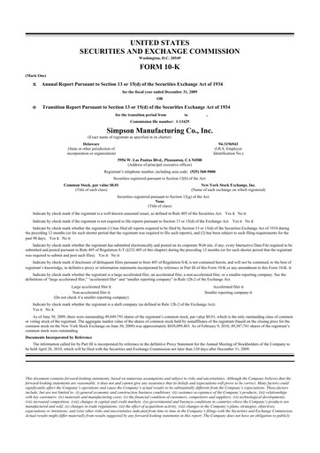 Thumbnail Simpson Manufacturing Company
 10-K Annual Report 