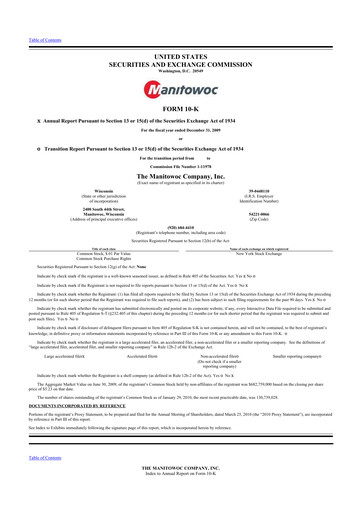 Thumbnail The Manitowoc Company
 10-K Annual Report 