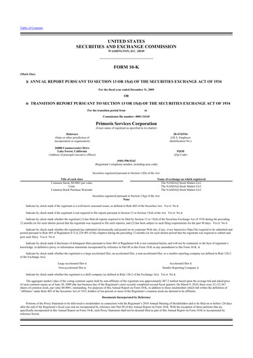 Thumbnail Primoris Services Corporation
 10-K Annual Report 