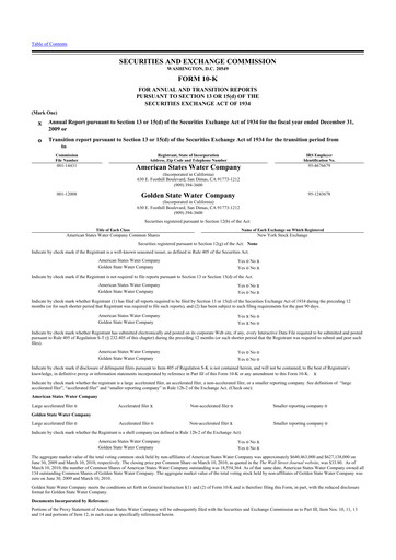 Thumbnail American States Water
 10-K Annual Report 