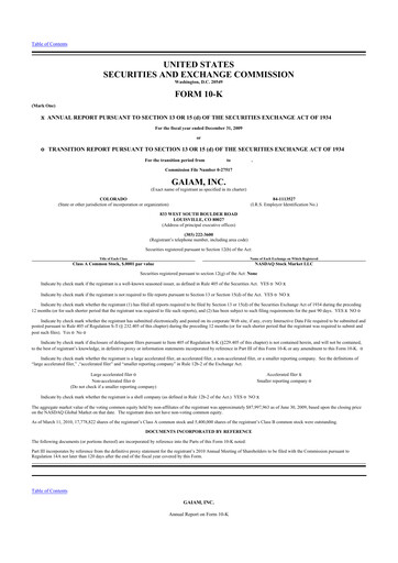 Thumbnail Gaia 10-K Annual Report 