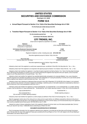Vorschaubild Citi Trends, Inc. 10-K Jahresbericht 