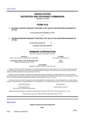 Thumbnail Winmark 10-Q Quarterly Report FY 