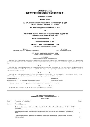 Vorschaubild Allstate 10-Q Quartalsbericht 2010 