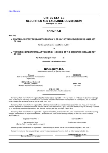 Thumbnail Dine Brands Global 10-Q Quarterly Report FY 