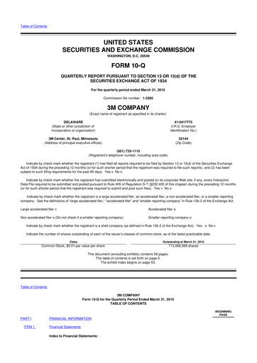 Thumbnail 3M 10-Q Quarterly Report FY2010 