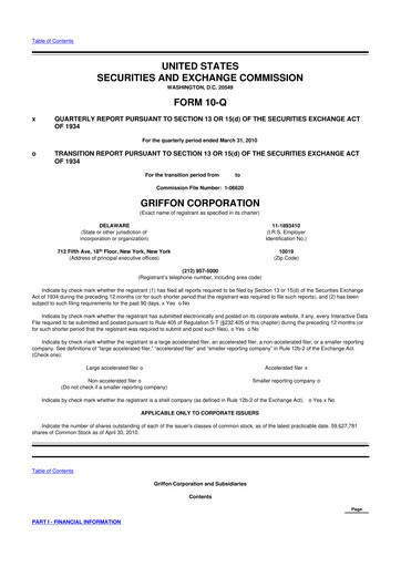 Thumbnail Griffon Corporation
 10-Q Quarterly Report FY 