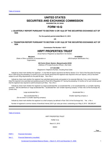 Vorschaubild Equity Commonwealth 10-Q Quartalsbericht  