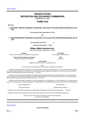 Thumbnail Ethan Allen
 10-Q Quarterly Report FY 