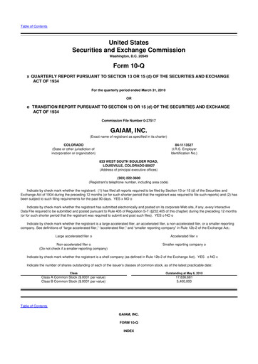 Thumbnail Gaia 10-Q Quarterly Report FY 