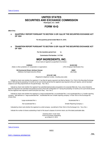 Thumbnail MGP Ingredients 10-Q Quarterly Report FY 