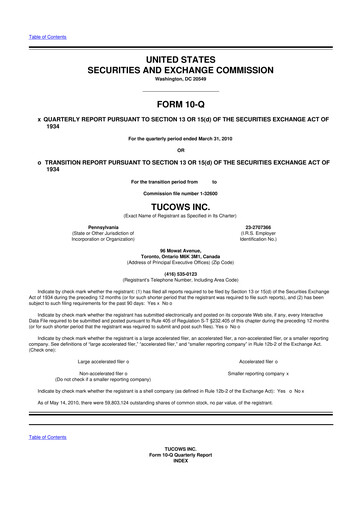 Thumbnail Tucows 10-Q Quarterly Report FY 