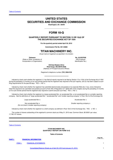 Thumbnail Titan Machinery 10-Q Quarterly Report FY 