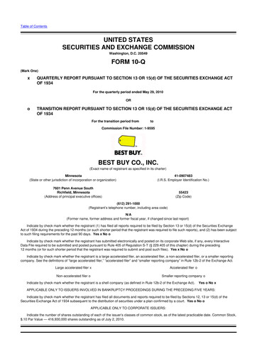 Thumbnail Best Buy 10-Q Quarterly Report FY2011 