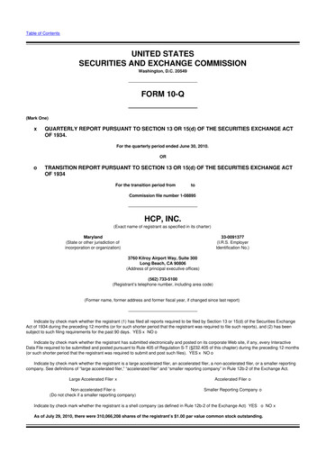 Thumbnail Healthpeak Properties
 10-Q Quarterly Report FY2010 
