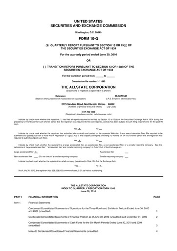 Vorschaubild Allstate 10-Q Quartalsbericht  