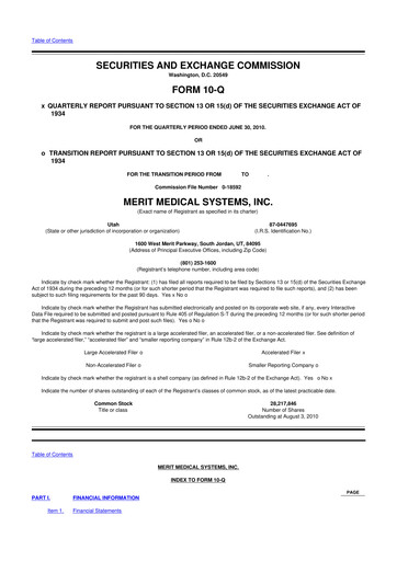 Thumbnail Merit Medical 10-Q Quarterly Report FY 