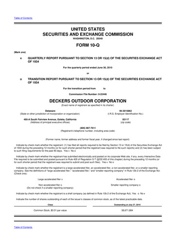 Thumbnail Deckers Brands 10-Q Quarterly Report FY2010 