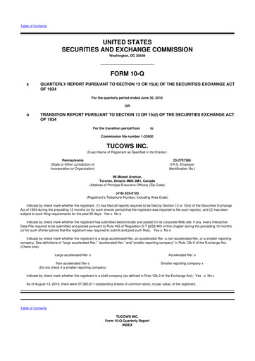 Thumbnail Tucows 10-Q Quarterly Report FY 