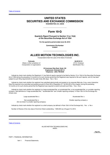 Thumbnail Allient 10-Q Quarterly Report FY 