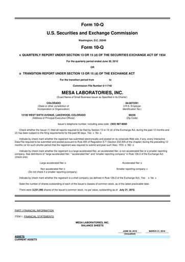Thumbnail Mesa Laboratories 10-Q Quarterly Report FY 