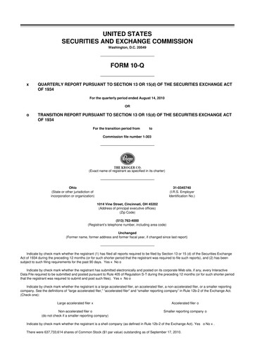 Miniature Kroger 10-Q Rapport trimestriel 2010 