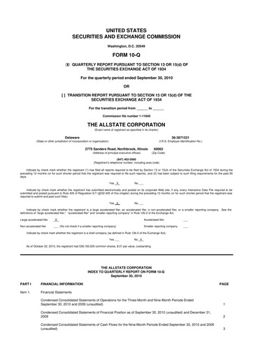 Vorschaubild Allstate 10-Q Quartalsbericht 2010 