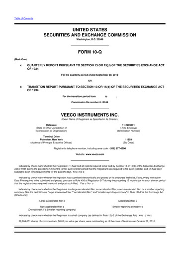 Thumbnail Veeco
 10-Q Quarterly Report FY 