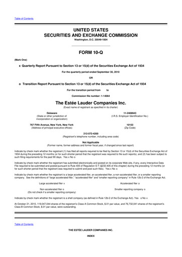 Miniature Estee Lauder 10-Q Rapport trimestriel 2011 