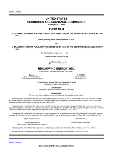 Thumbnail Broadwind 10-Q Quarterly Report FY 