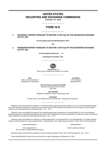 Miniature Kroger 10-Q Rapport trimestriel 2010 