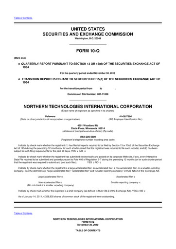 Thumbnail Northern Technologies International 10-Q Quarterly Report FY 