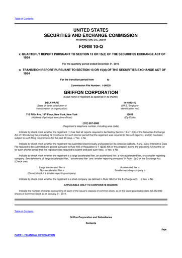 Thumbnail Griffon Corporation
 10-Q Quarterly Report FY 