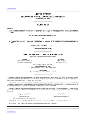 Thumbnail AECOM 10-Q Quarterly Report FY2011 