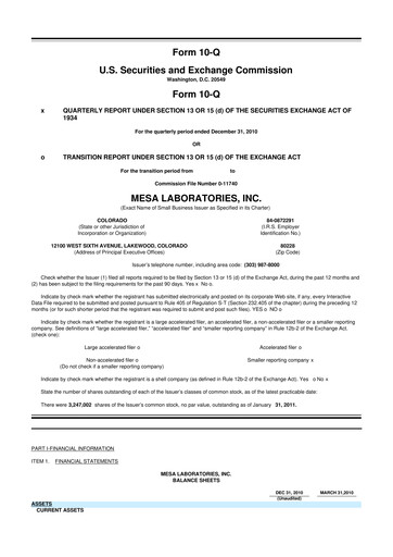 Thumbnail Mesa Laboratories 10-Q Quarterly Report FY 