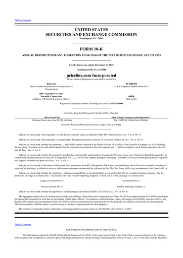 Thumbnail Booking Holdings (Booking.com) 10-K Annual Report 2010