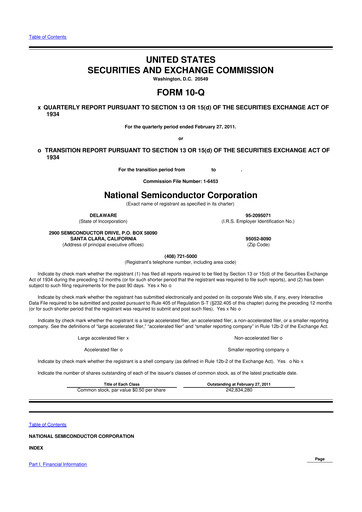Thumbnail National Semiconductor 10-Q Quarterly Report FY 