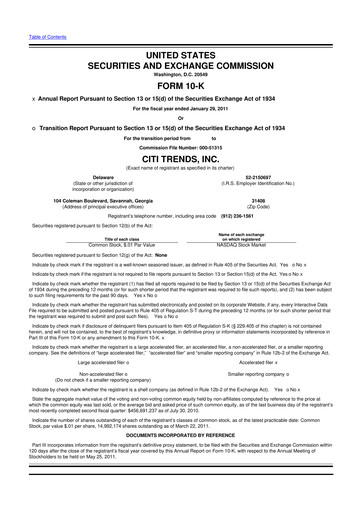 Vorschaubild Citi Trends, Inc. 10-K Jahresbericht 