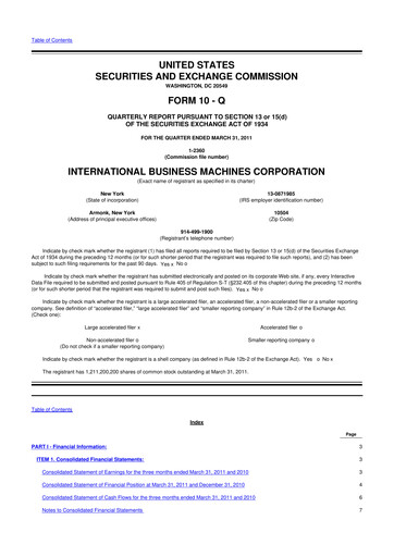 Vorschaubild IBM 10-Q Quartalsbericht 2011 