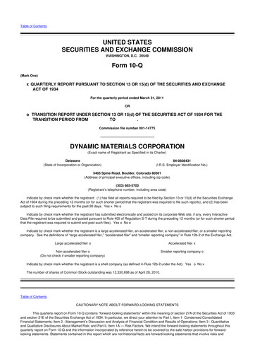 Miniature DMC Global 10-Q Rapport trimestriel  
