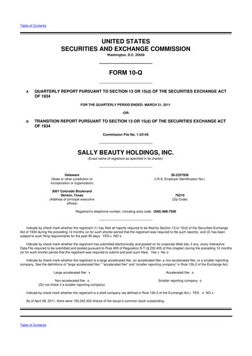 Thumbnail Sally Beauty Holdings 10-Q Quarterly Report FY2011 