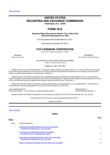 Vorschaubild CVS Health 10-Q Quartalsbericht 2011 