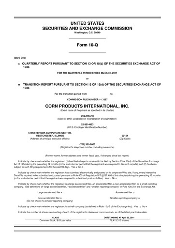 Thumbnail Ingredion 10-Q Quarterly Report FY2011 