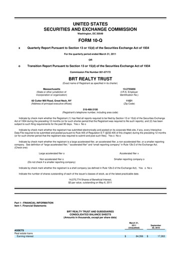 Thumbnail BRT Apartments 10-Q Quarterly Report FY 