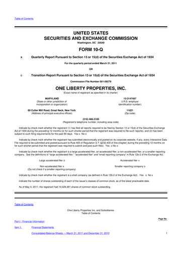 Thumbnail One Liberty Properties 10-Q Quarterly Report FY 