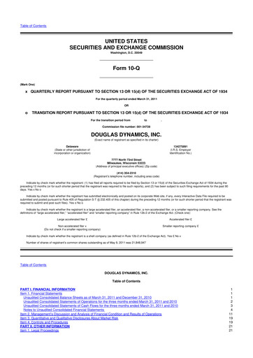 Thumbnail Douglas Dynamics
 10-Q Quarterly Report FY 
