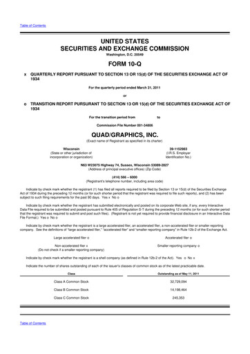 Thumbnail Quad 10-Q Quarterly Report FY 