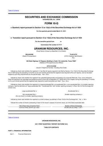 Vorschaubild Westwater Resources
 10-Q Quartalsbericht  