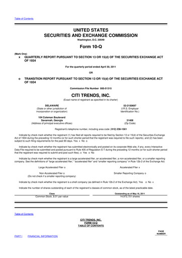 Vorschaubild Citi Trends, Inc. 10-Q Quartalsbericht  